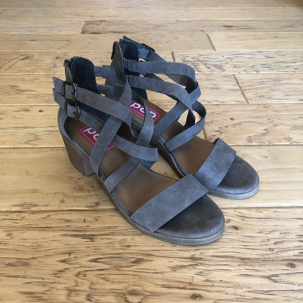 Taupe Strappy Heeled Sandals